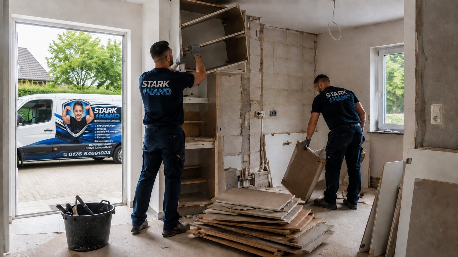 STARK HAND Team beim Rückbau einer Küche und Demontage von Einbauten